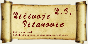Milivoje Vitanović vizit kartica